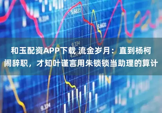 和玉配资APP下载 流金岁月：直到杨柯闹辞职，才知叶谨言用朱锁锁当助理的算计