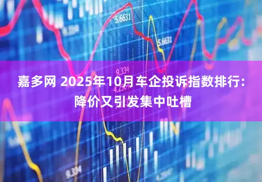 嘉多网 2025年10月车企投诉指数排行: 降价又引发集中吐槽
